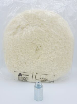 7.5 INCH BUFF AND SHINE MEDIUM CUTTING DOUBLE SIDED WOOL PAD W/ ADAPTER