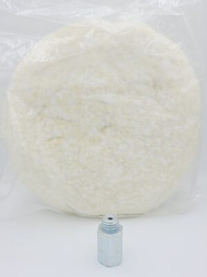 7.5 INCH BUFF AND SHINE AGGRESSIVE CUTTING DOUBLE SIDED WOOL PAD W/  ADAPTER
